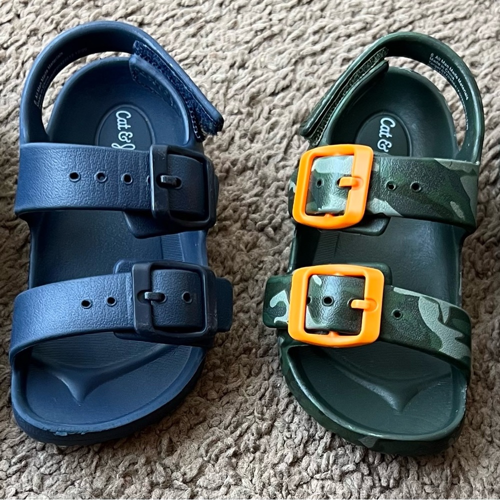Cat & Jack Blue and Green Sandals for Casual Comfort